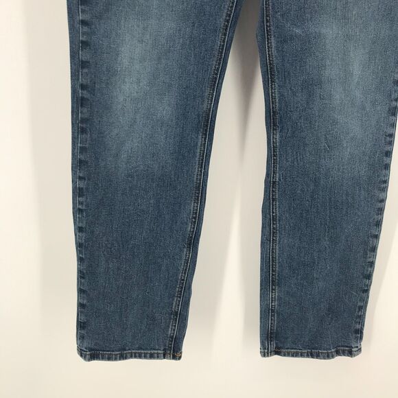 Levis Jeans Mens 34*32 Medium Blue Straight Leg Cotton Stretch Mid Rise Pockets - Picture 4 of 16